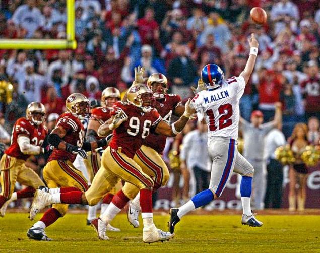 Giants at 49ers 2003 Allen pass